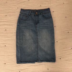 Medium Wash Denim Skirt